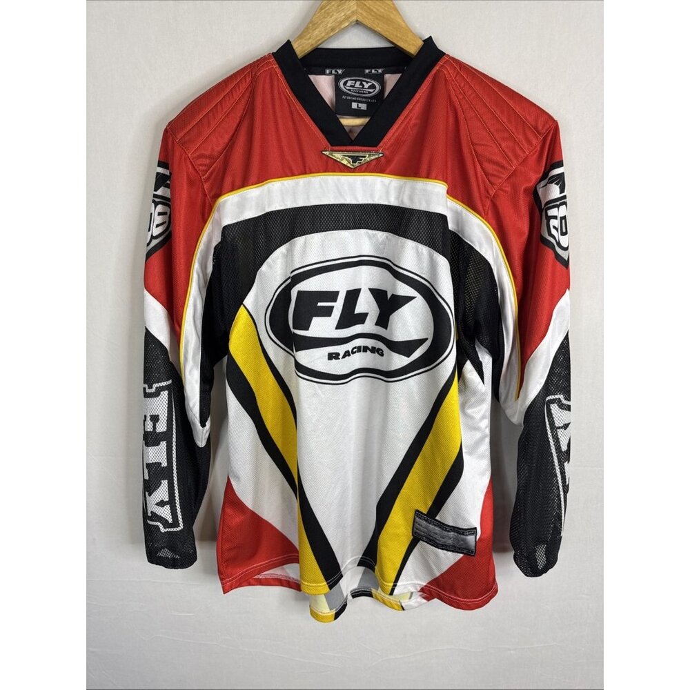 FLY Racewear Racing‎ Motocross Jersey Men’s Large Red Black Yellow Model 206